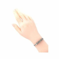 Budget 🥰 DEVATA Bali Filigree With Woven Byzantine Oval Chain Bracelet In Sterling Silver And 18K Gold ❤️ -Bali Shop unnamed file 668