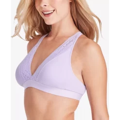 New ๐ Bali Comfort Revolution Comfy Glam Scallop Lace Wireless Bralette DF6595 Black ๐